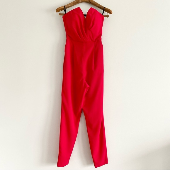 Bebe Red Sweetheart Strapless Jumpsuit NWT - Picture 3 of 10